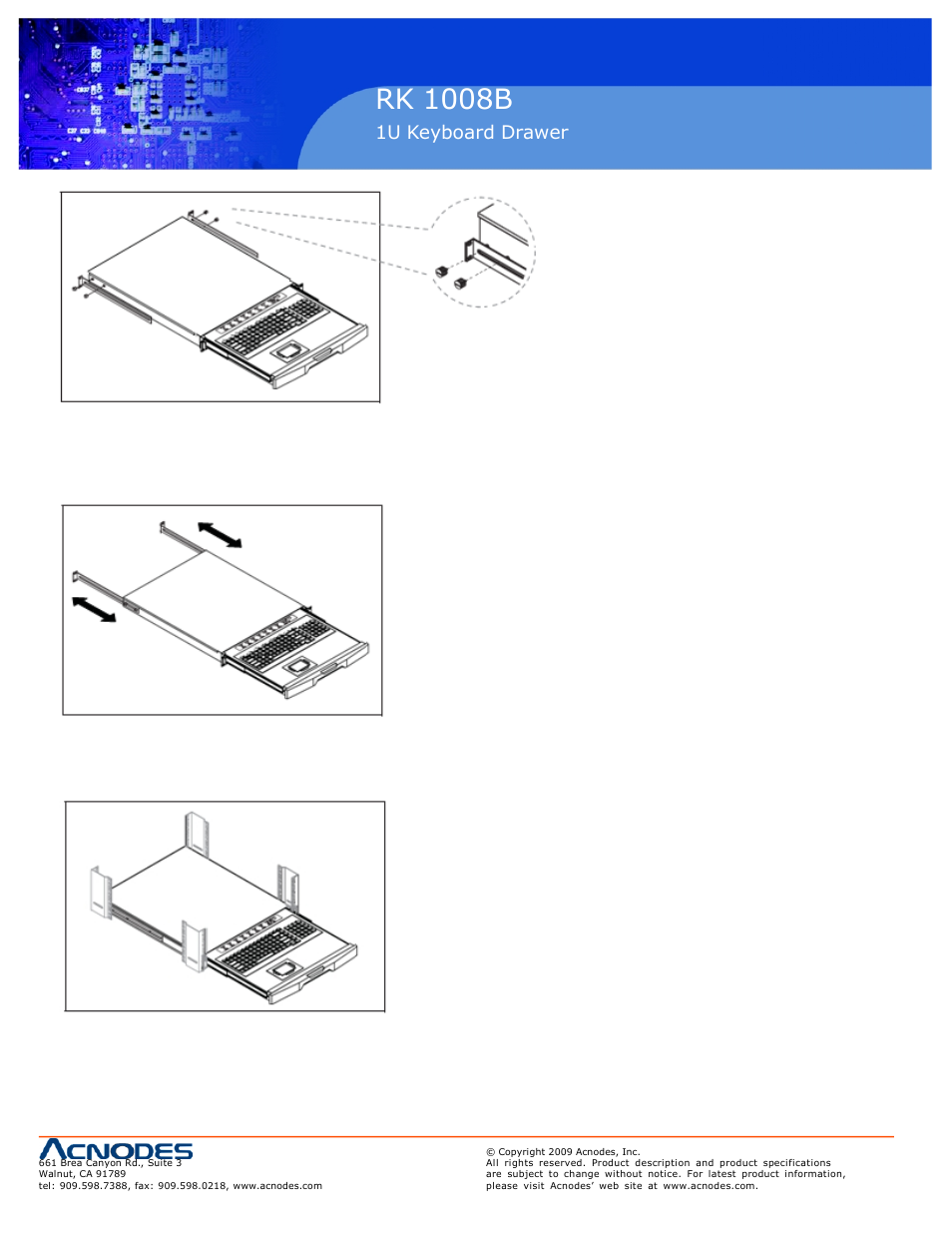 Pc 5150, Rk 1008b, Inch touch panel pc | 1u keyboard drawer | Acnodes RK 1008B User Manual | Page 6 / 10