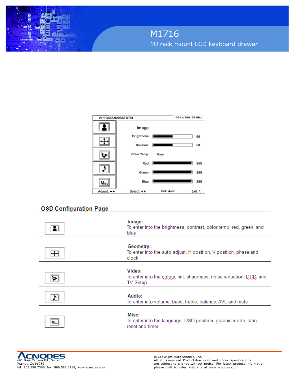 M1716 | Acnodes M 1716 User Manual | Page 13 / 28