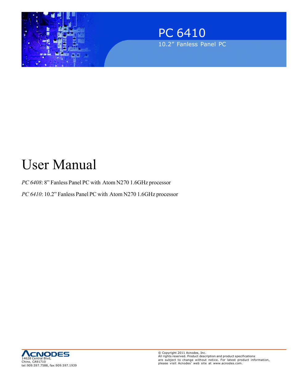 Acnodes PC 6410 User Manual | 107 pages