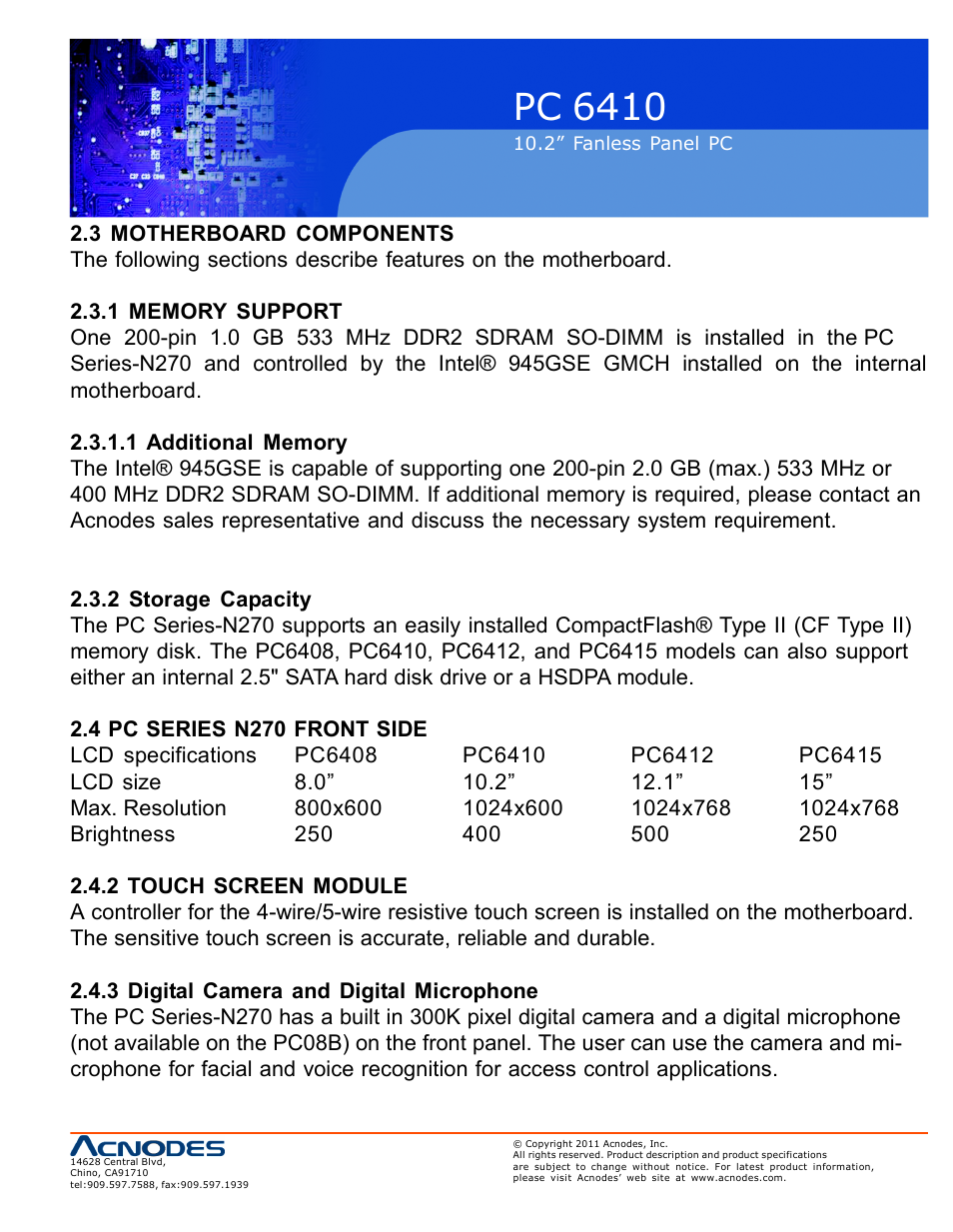 Pc 6410 | Acnodes PC 6410 User Manual | Page 19 / 107