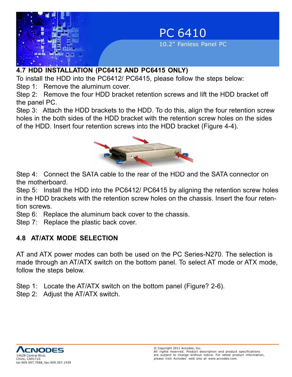 Pc 6410 | Acnodes PC 6410 User Manual | Page 30 / 107
