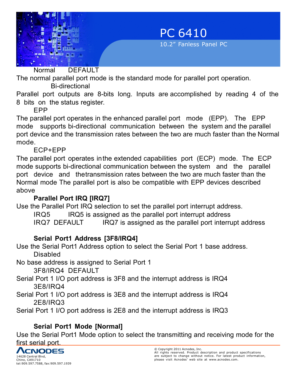 Pc 6410 | Acnodes PC 6410 User Manual | Page 64 / 107