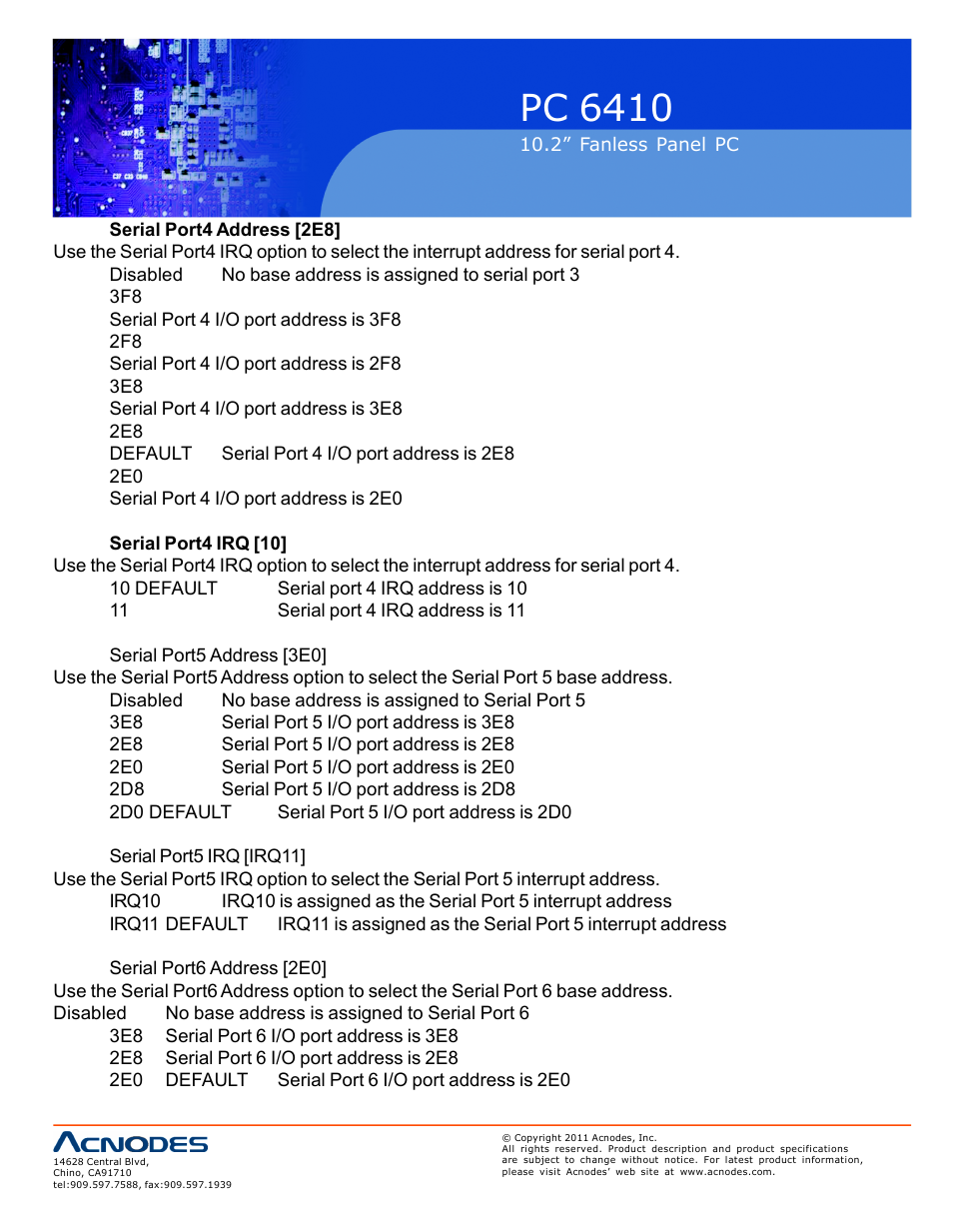 Pc 6410 | Acnodes PC 6410 User Manual | Page 66 / 107