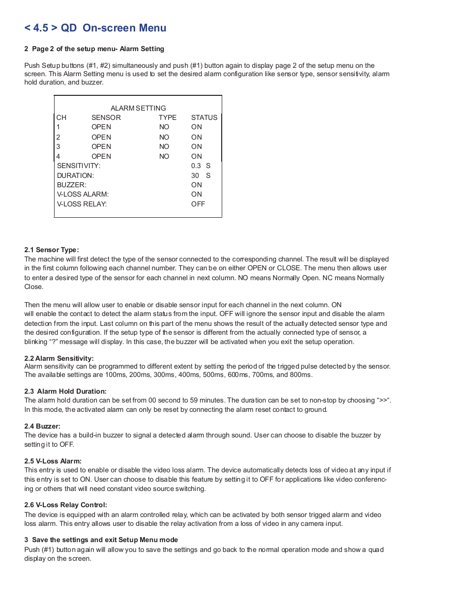 5 > qd on-screen menu | Acnodes RPQ 1190 User Manual | Page 22 / 24