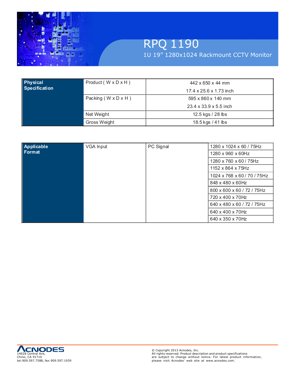 Rpq 1190 | Acnodes RPQ 1190 User Manual | Page 9 / 24