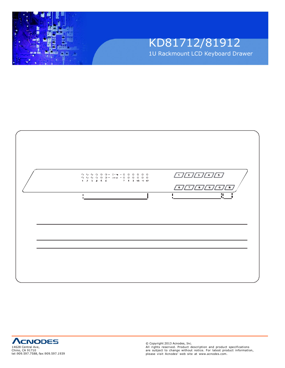 3 kvm button, Power on, Front panel - port led indications | Acnodes KD 81712 User Manual | Page 20 / 22