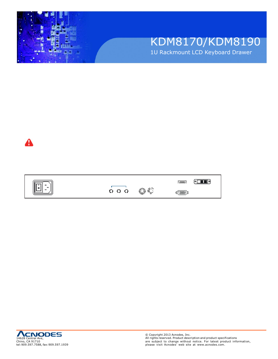 Part 3 > < 3.1 > options, Hdmi - dvi-d - av - audio | Acnodes KDM 8190 User Manual | Page 15 / 16