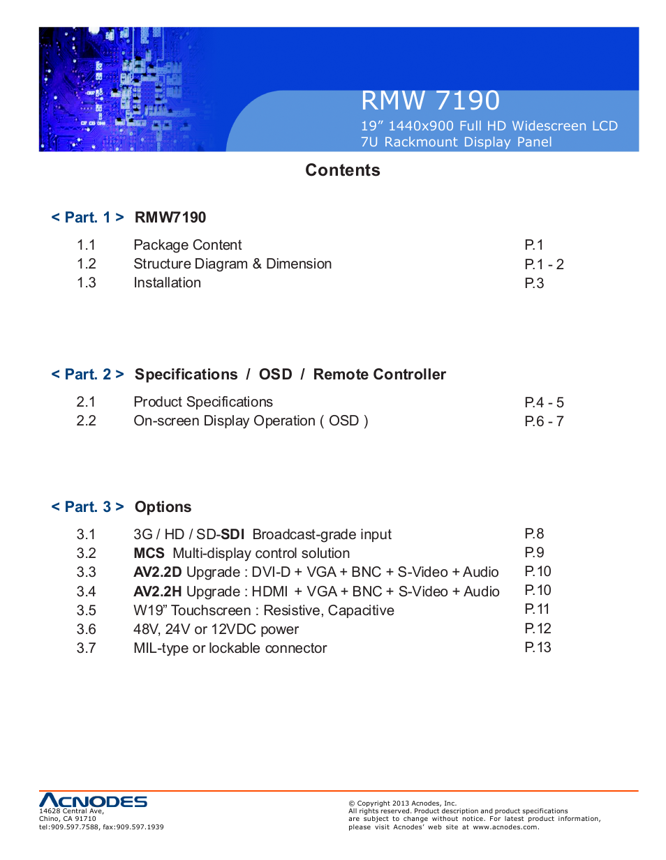 Acnodes RMW 7190 User Manual | Page 3 / 19