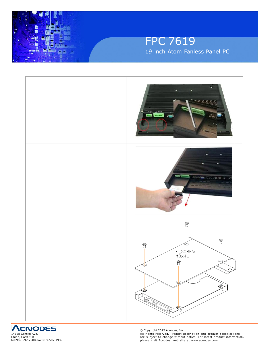 Fpc 7619, 4 installation of hdd | Acnodes FPC 7619 User Manual | Page 12 / 88