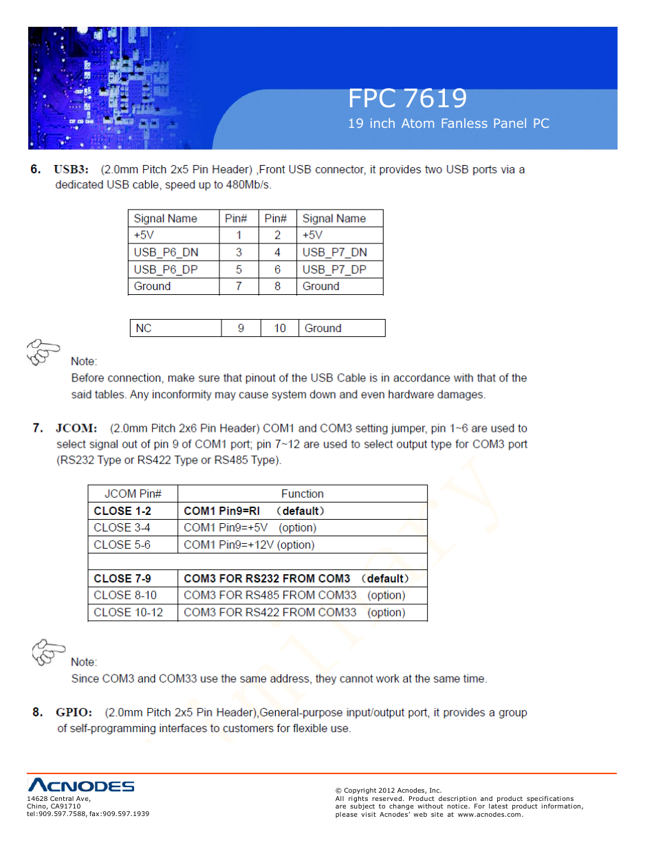 Fpc 7619 | Acnodes FPC 7619 User Manual | Page 20 / 88