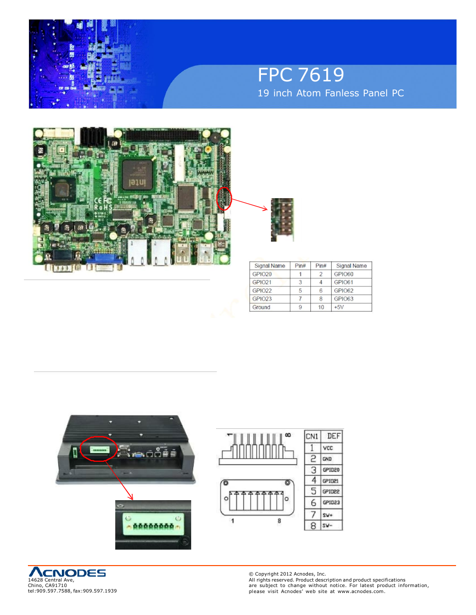 Fpc 7619 | Acnodes FPC 7619 User Manual | Page 21 / 88