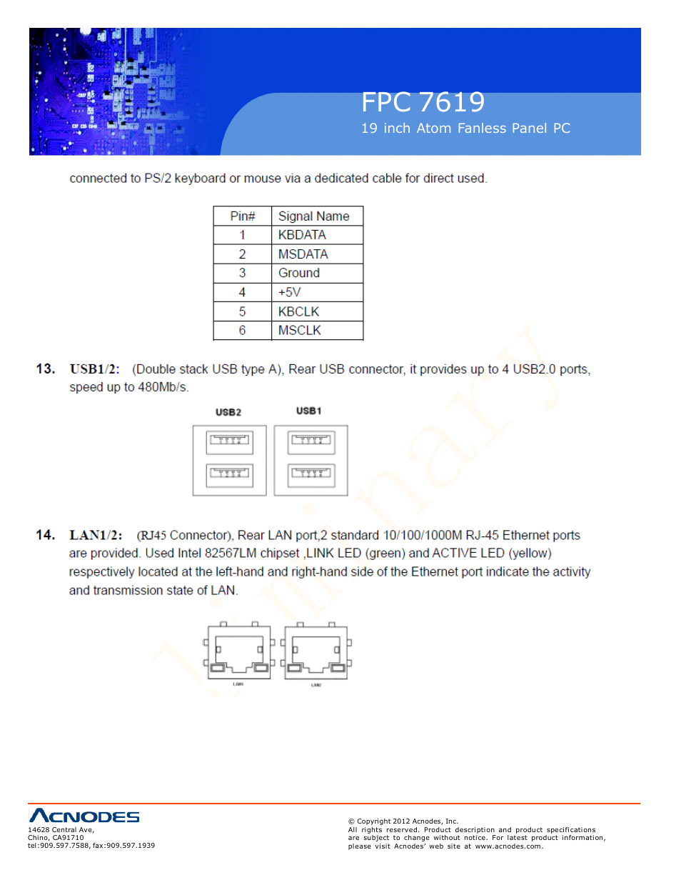 Fpc 7619 | Acnodes FPC 7619 User Manual | Page 24 / 88
