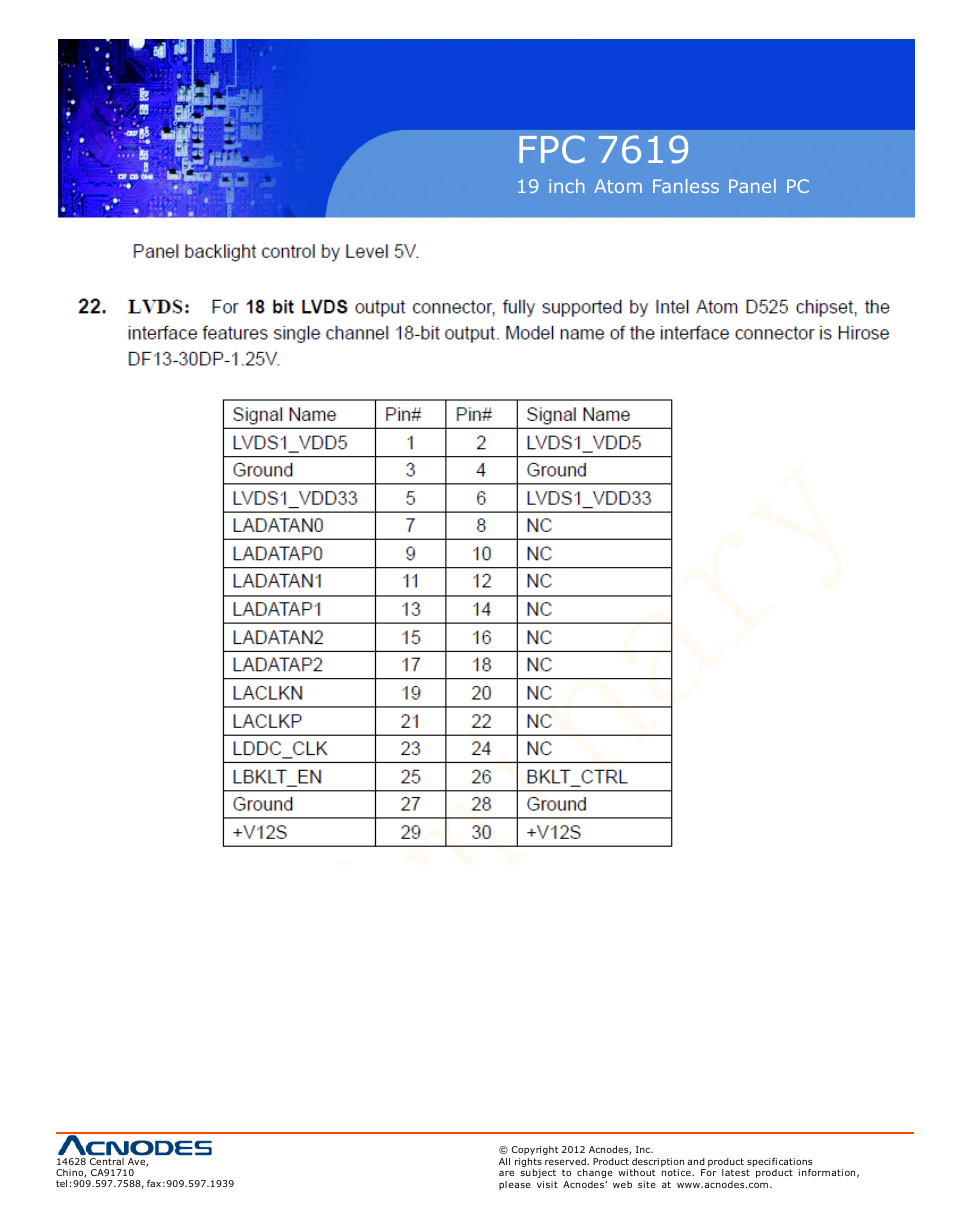 Fpc 7619 | Acnodes FPC 7619 User Manual | Page 27 / 88