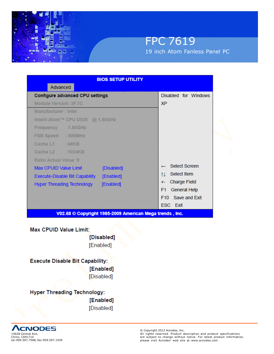 Fpc 7619 | Acnodes FPC 7619 User Manual | Page 34 / 88