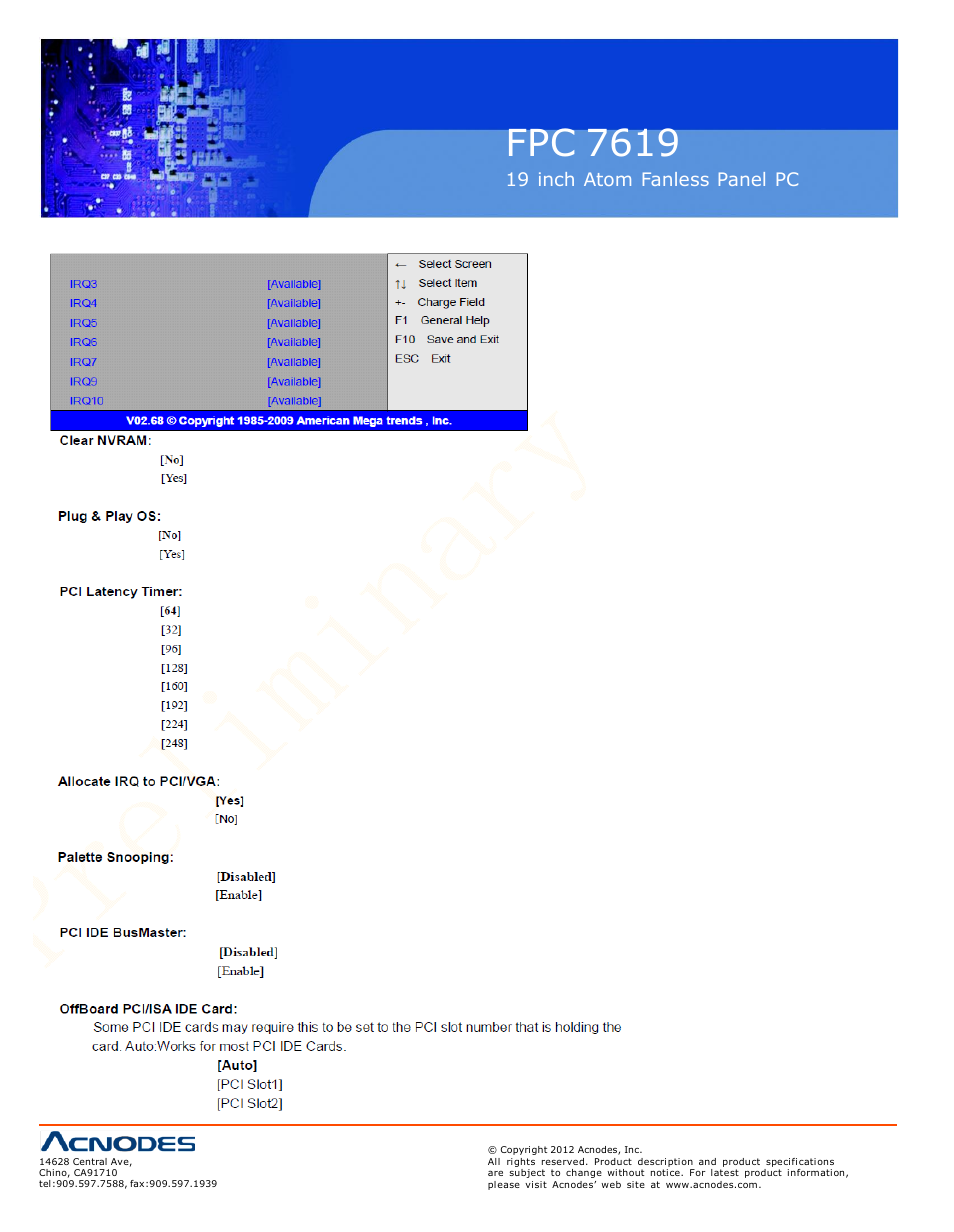 Fpc 7619 | Acnodes FPC 7619 User Manual | Page 42 / 88