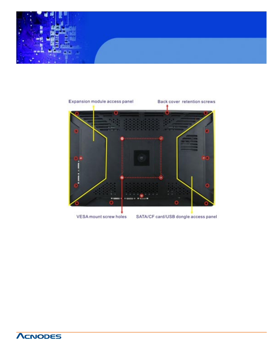 Fpc 7160, 2 rear panel, 6” industrial panel pc | Acnodes FPC 7160 User Manual | Page 11 / 129