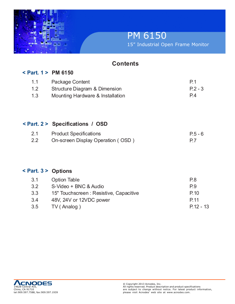 Acnodes PM 6150 User Manual | Page 3 / 18