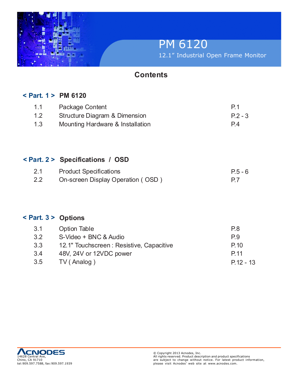 Acnodes PM 6120 User Manual | Page 3 / 18