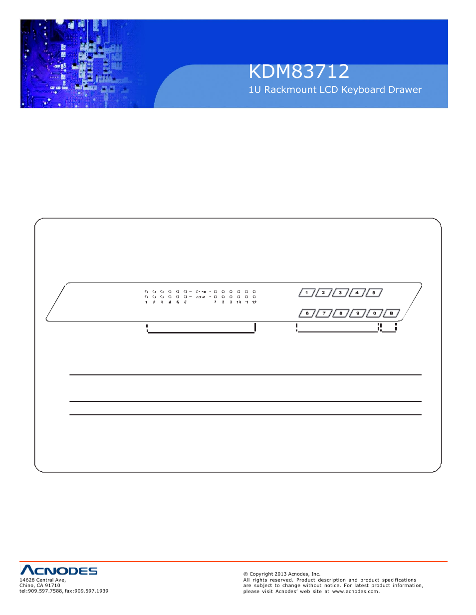 3 kvm button, Power on, Front panel - port led indications | Acnodes KDM 83712 User Manual | Page 20 / 22