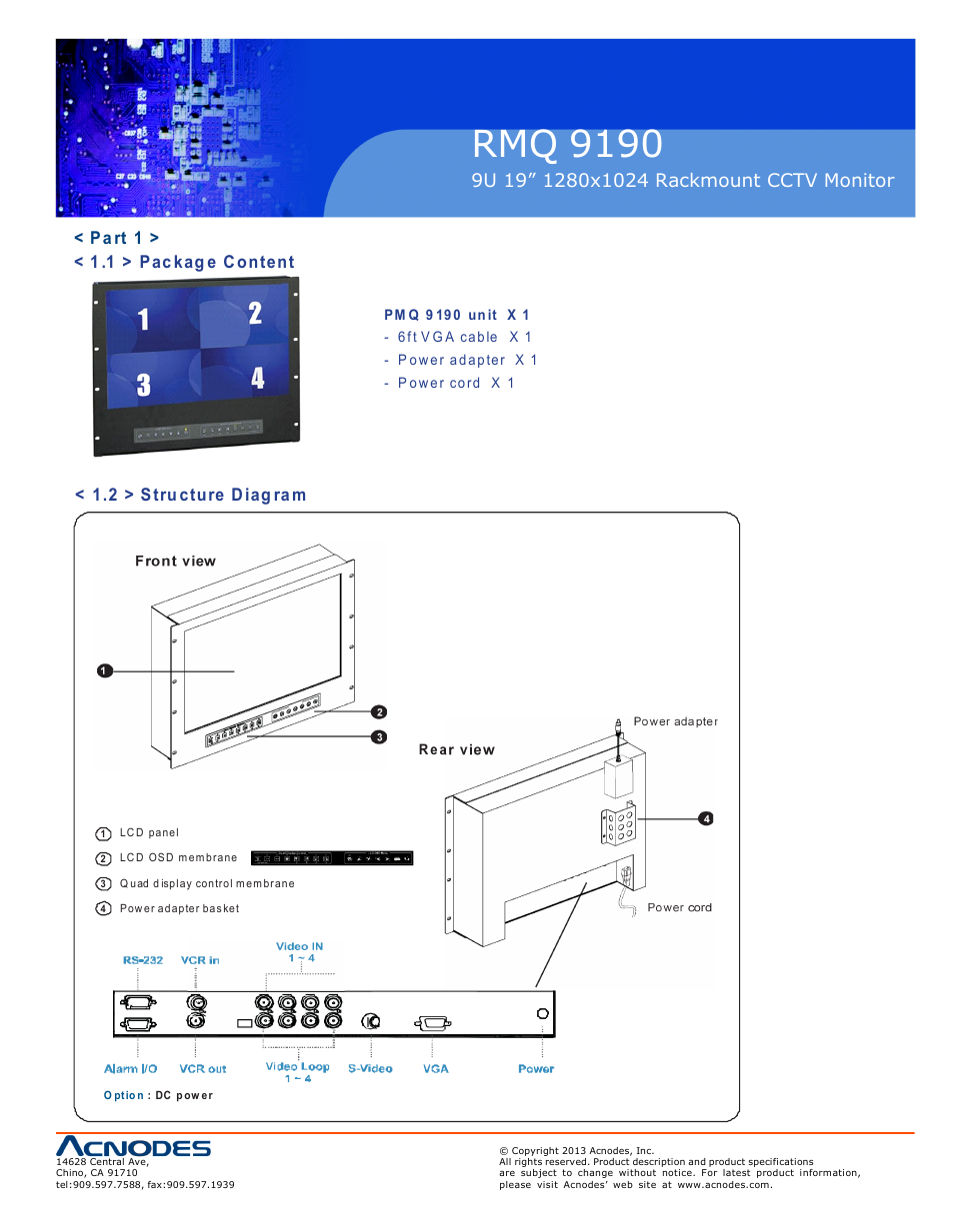 Rmq 9190 | Acnodes RMQ 9190 User Manual | Page 5 / 24