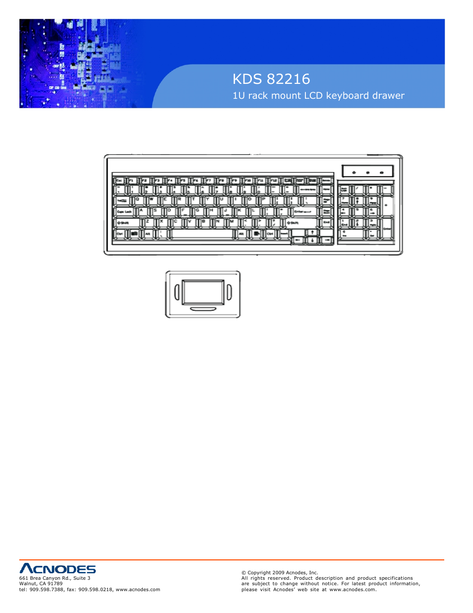 1u rack mount lcd keyboard drawer | Acnodes KDS 82216 User Manual | Page 10 / 25