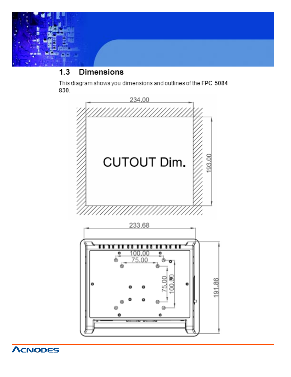 Fpc 5084, Touch panel pc | Acnodes FPC 5084 User Manual | Page 12 / 68