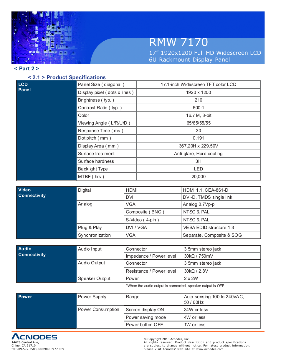 Rmw 71 70 | Acnodes RMW 7170 User Manual | Page 8 / 19