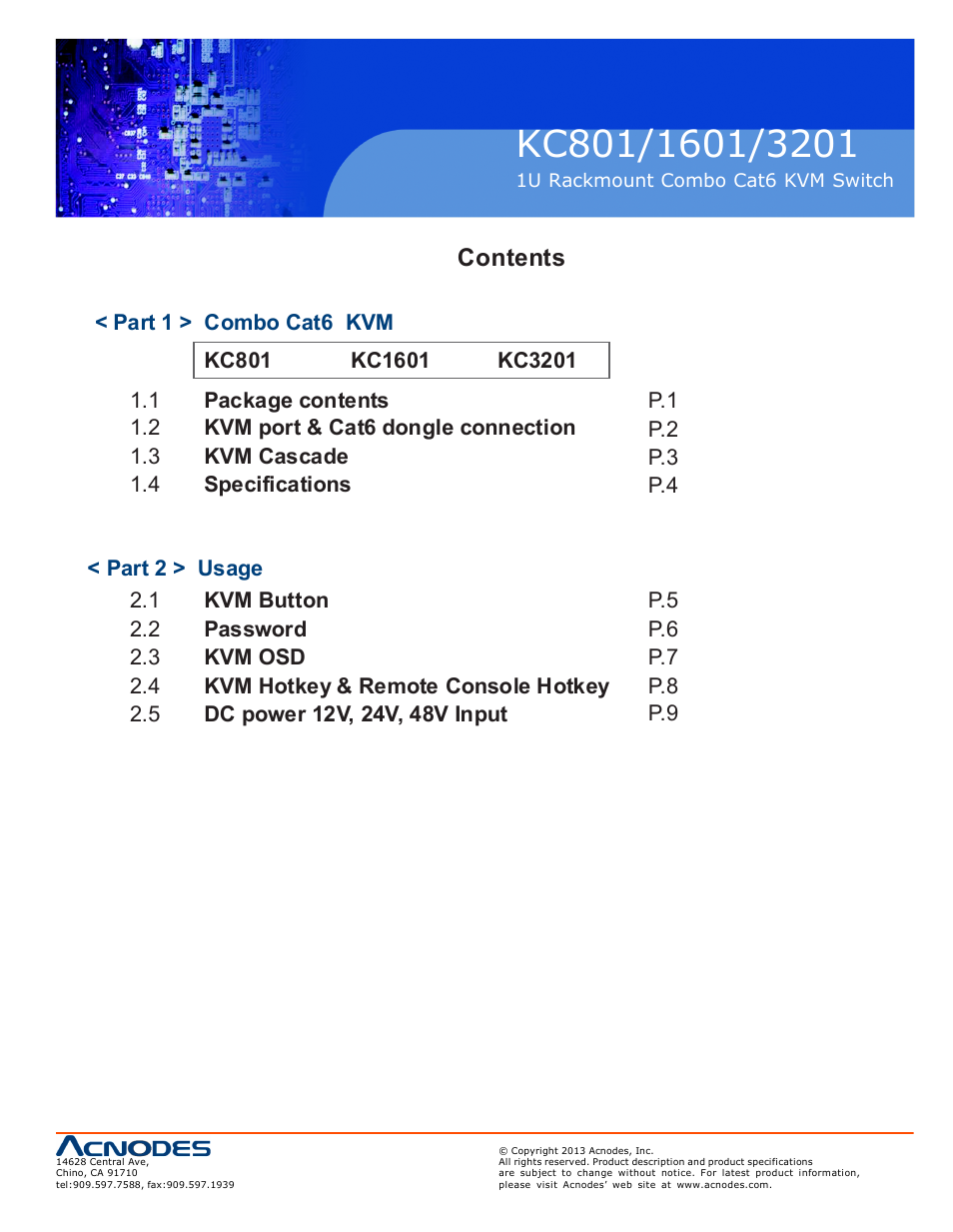 Acnodes KC 801 User Manual | Page 3 / 13