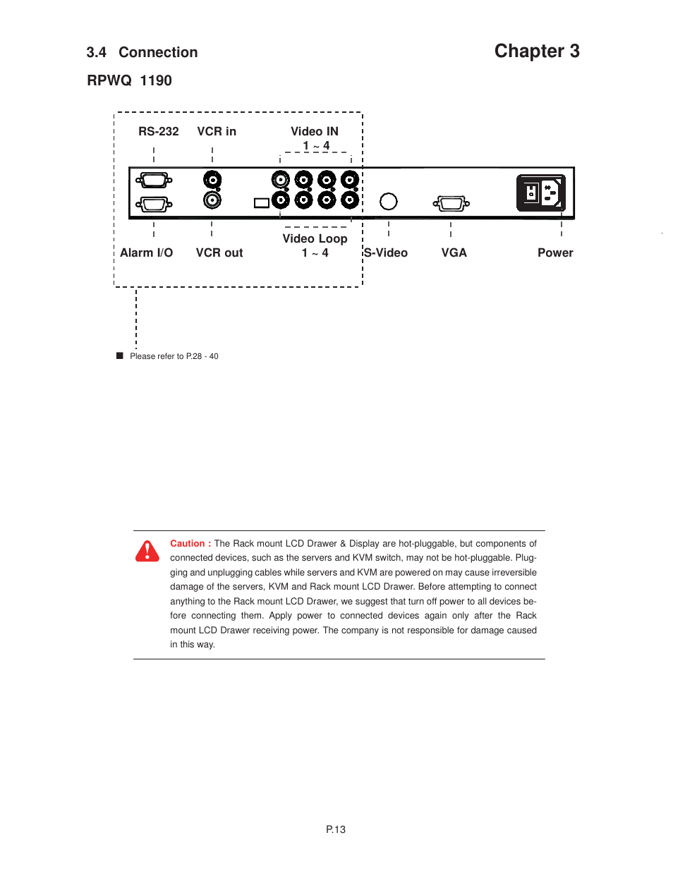 Chapter 3, 4 connection, Rpwq 1190 | Acnodes RMQ 8170 User Manual | Page 17 / 46