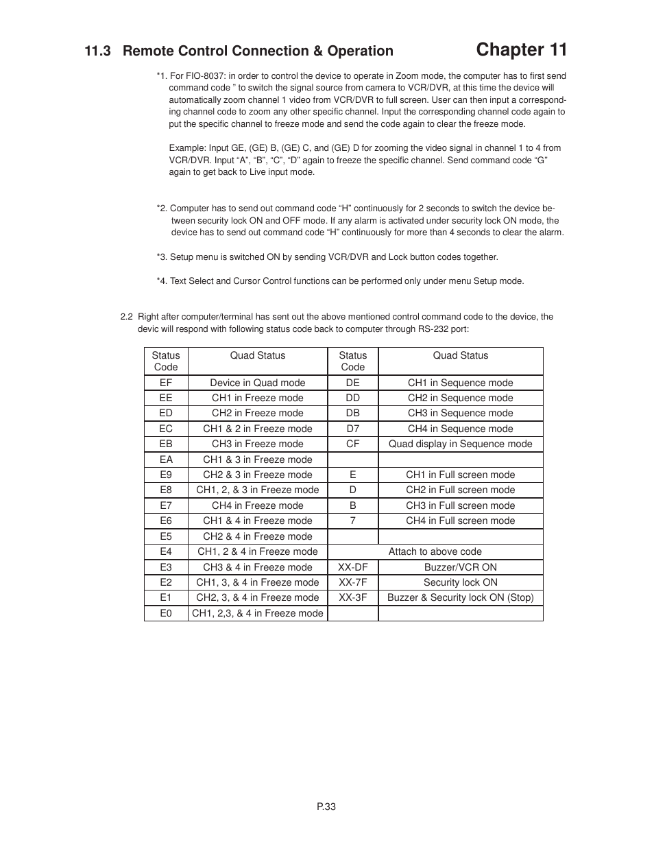 Chapter 11, 3 remote control connection & operation | Acnodes RMQ 8170 User Manual | Page 37 / 46