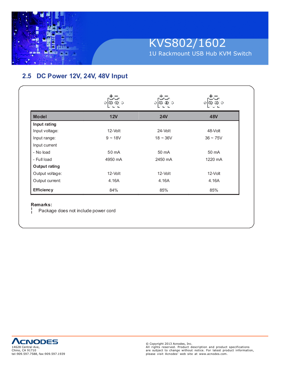 1u rackmount usb hub kvm switch | Acnodes KVS 802 User Manual | Page 14 / 14