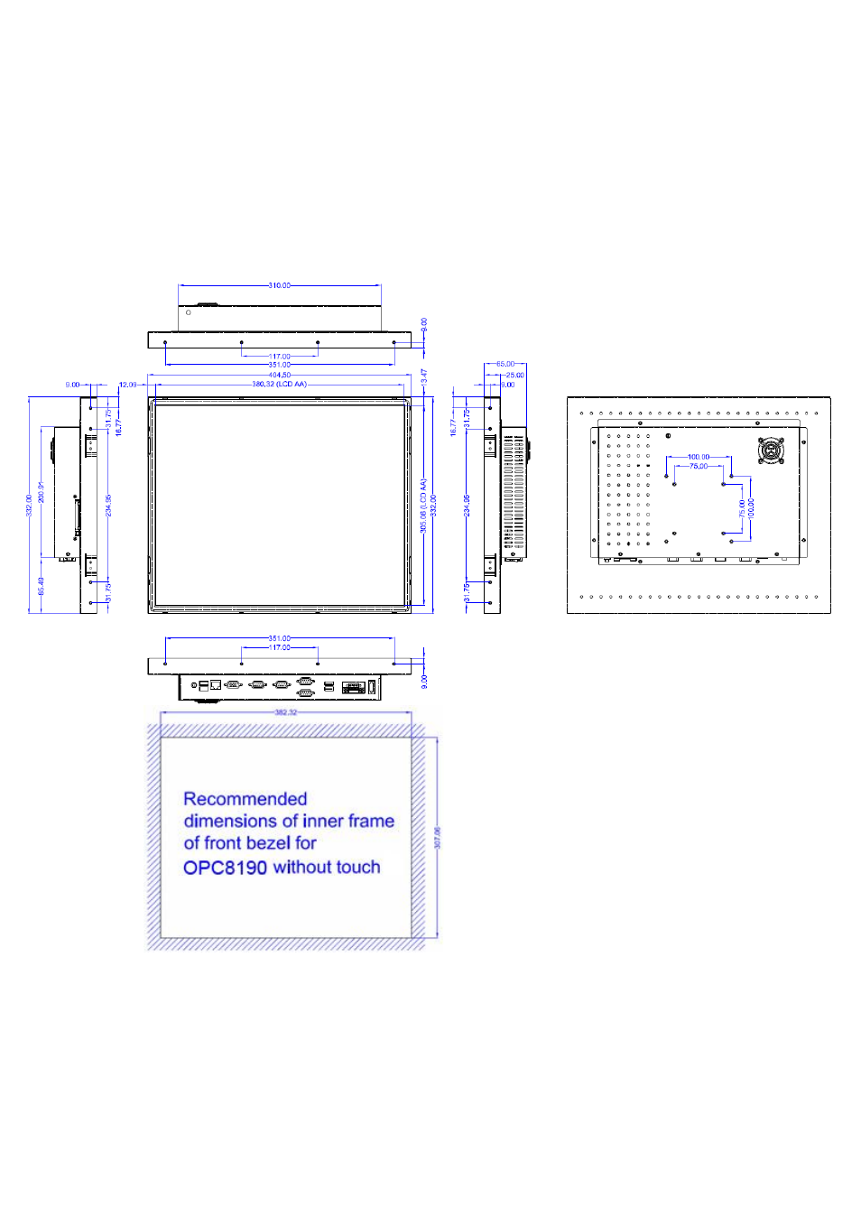 4 dimensions | Acnodes OPC 8190 User Manual | Page 12 / 68