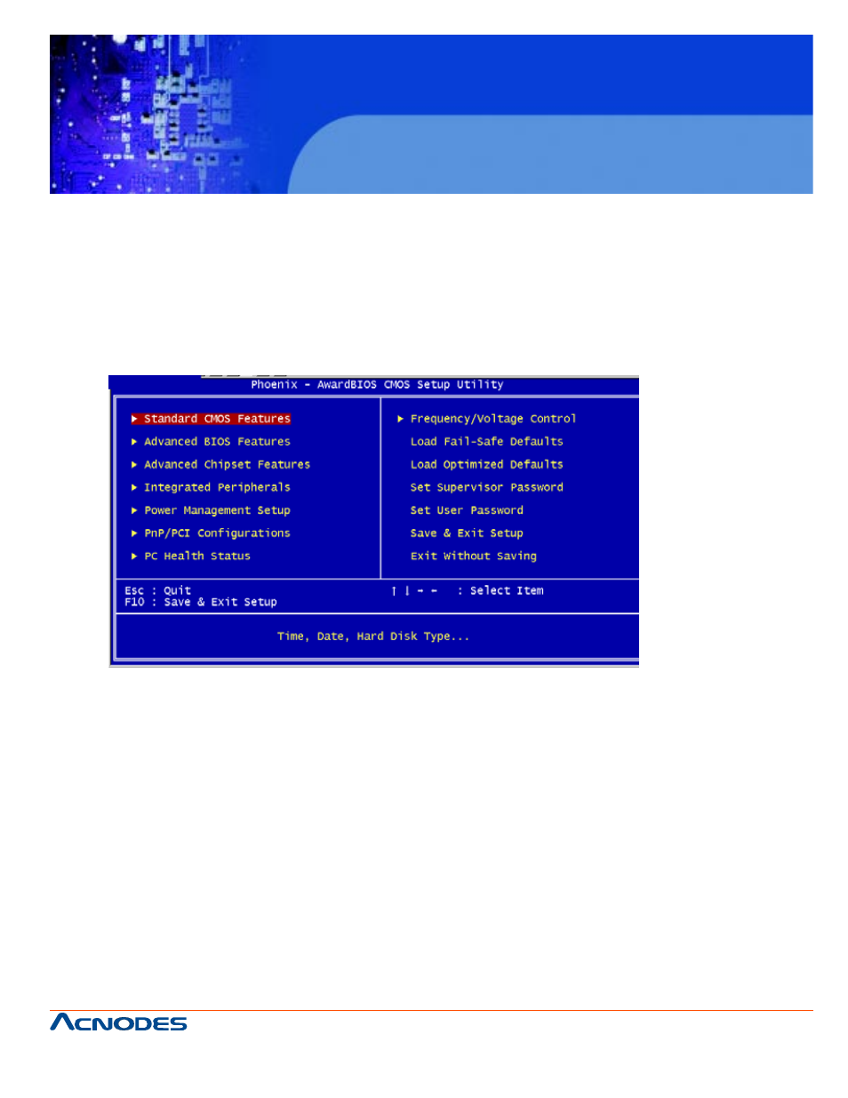 Fes6841, 2 award bios setup, Entering setup | Standard cmos features, Advanced bios features, Advanced chipset features, Integrated peripherals | Acnodes FES 6841 User Manual | Page 25 / 41