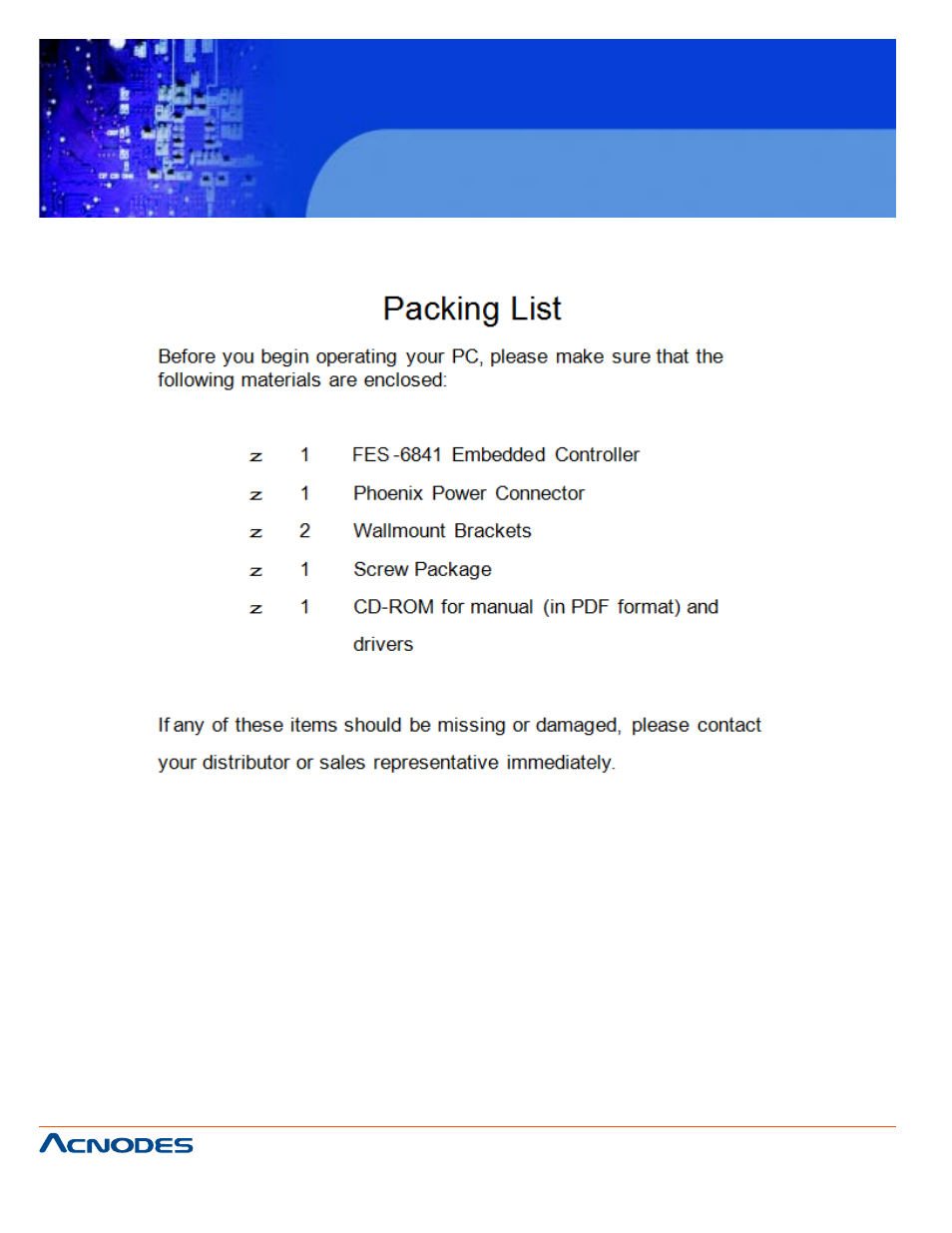 Fes6841 | Acnodes FES 6841 User Manual | Page 4 / 41