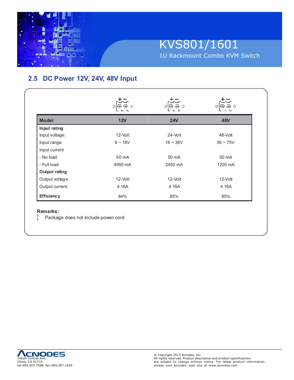 1u rackmount c ombo kvm switch | Acnodes KVS 801 User Manual | Page 13 / 13