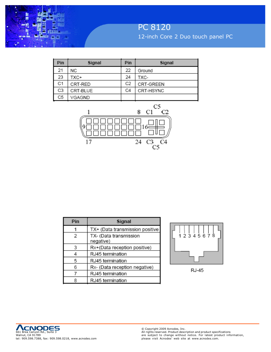 Pc 8120, Inch core 2 duo touch panel pc | Acnodes PC 8120 User Manual | Page 17 / 51