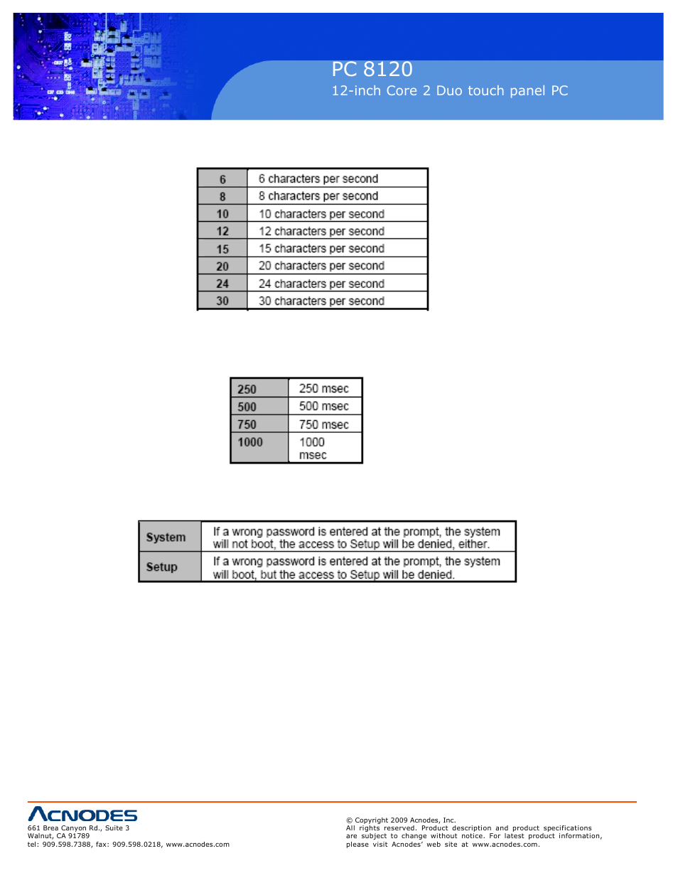 Pc 5150, Pc 8120, Inch touch panel pc | Inch core 2 duo touch panel pc | Acnodes PC 8120 User Manual | Page 28 / 51