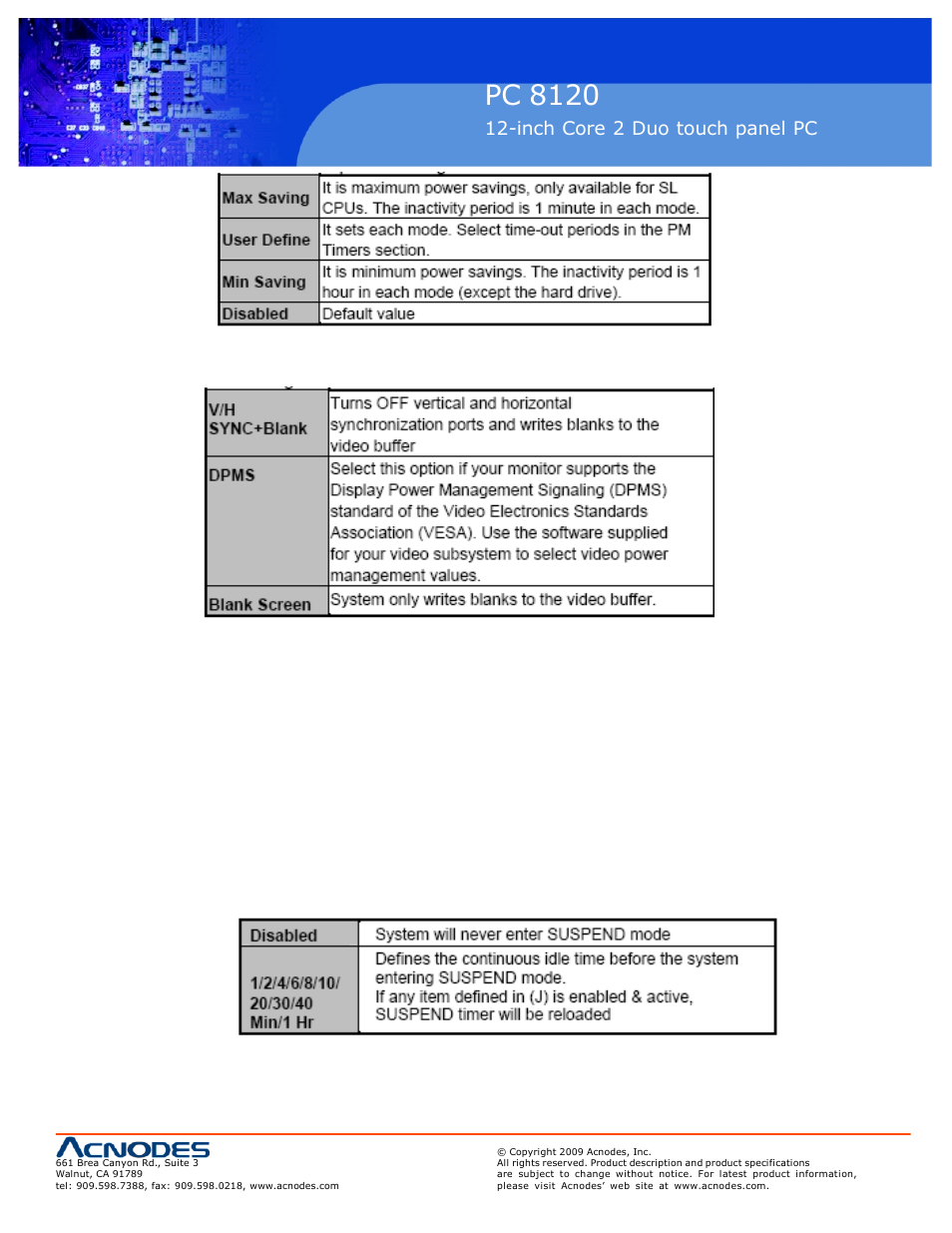 Pc 8120, Inch core 2 duo touch panel pc | Acnodes PC 8120 User Manual | Page 35 / 51