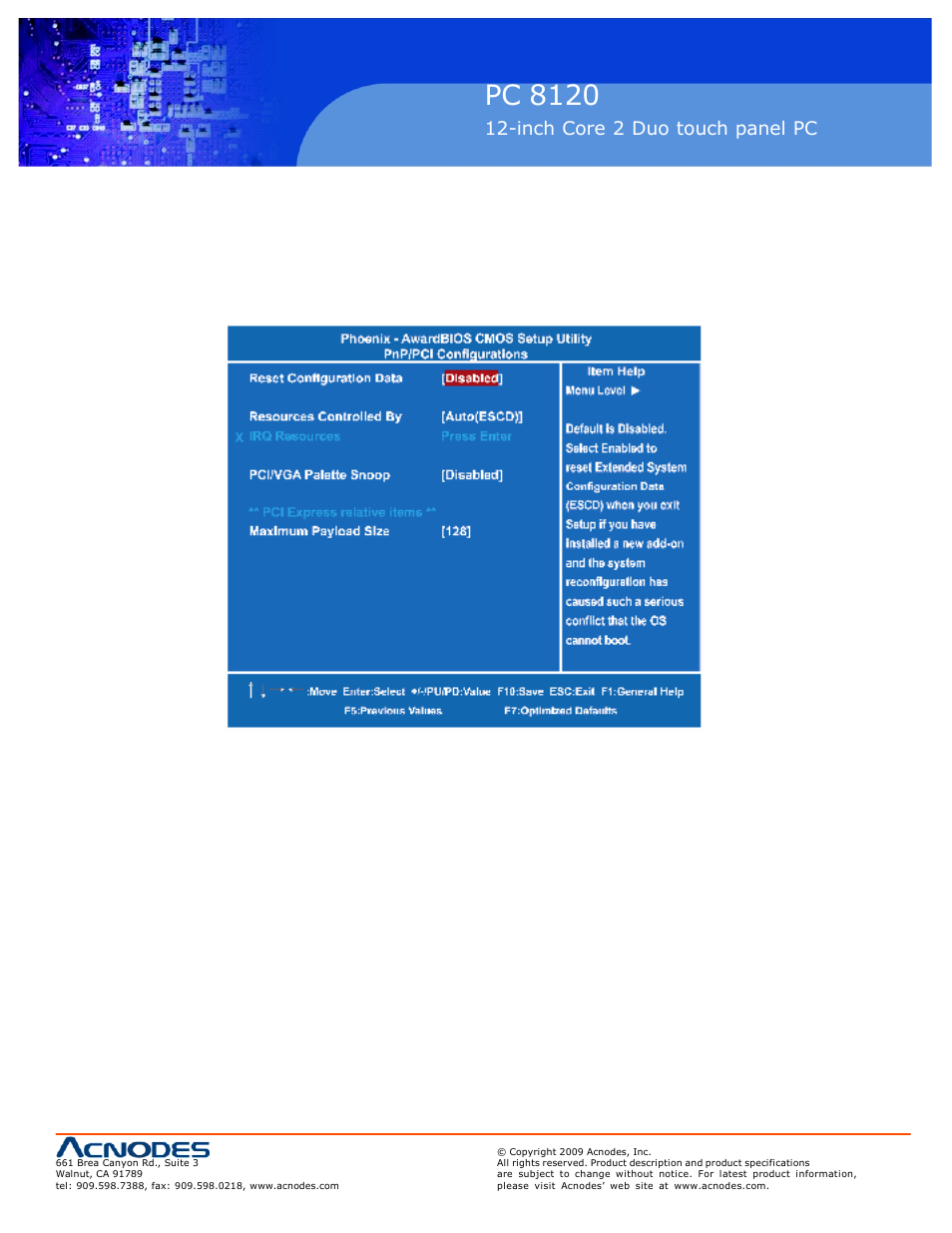 Pc 8120, Inch core 2 duo touch panel pc | Acnodes PC 8120 User Manual | Page 37 / 51