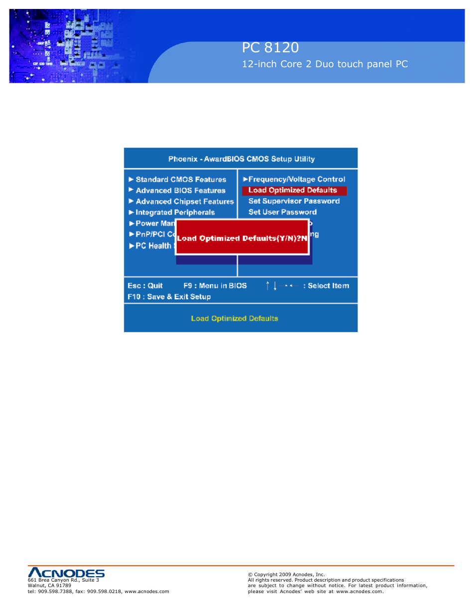 Pc 8120, Inch core 2 duo touch panel pc | Acnodes PC 8120 User Manual | Page 41 / 51