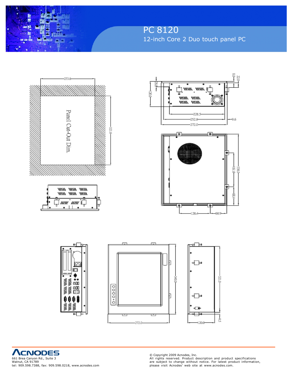 Pc 5150, Pc 8120, Inch touch panel pc | Inch core 2 duo touch panel pc | Acnodes PC 8120 User Manual | Page 8 / 51