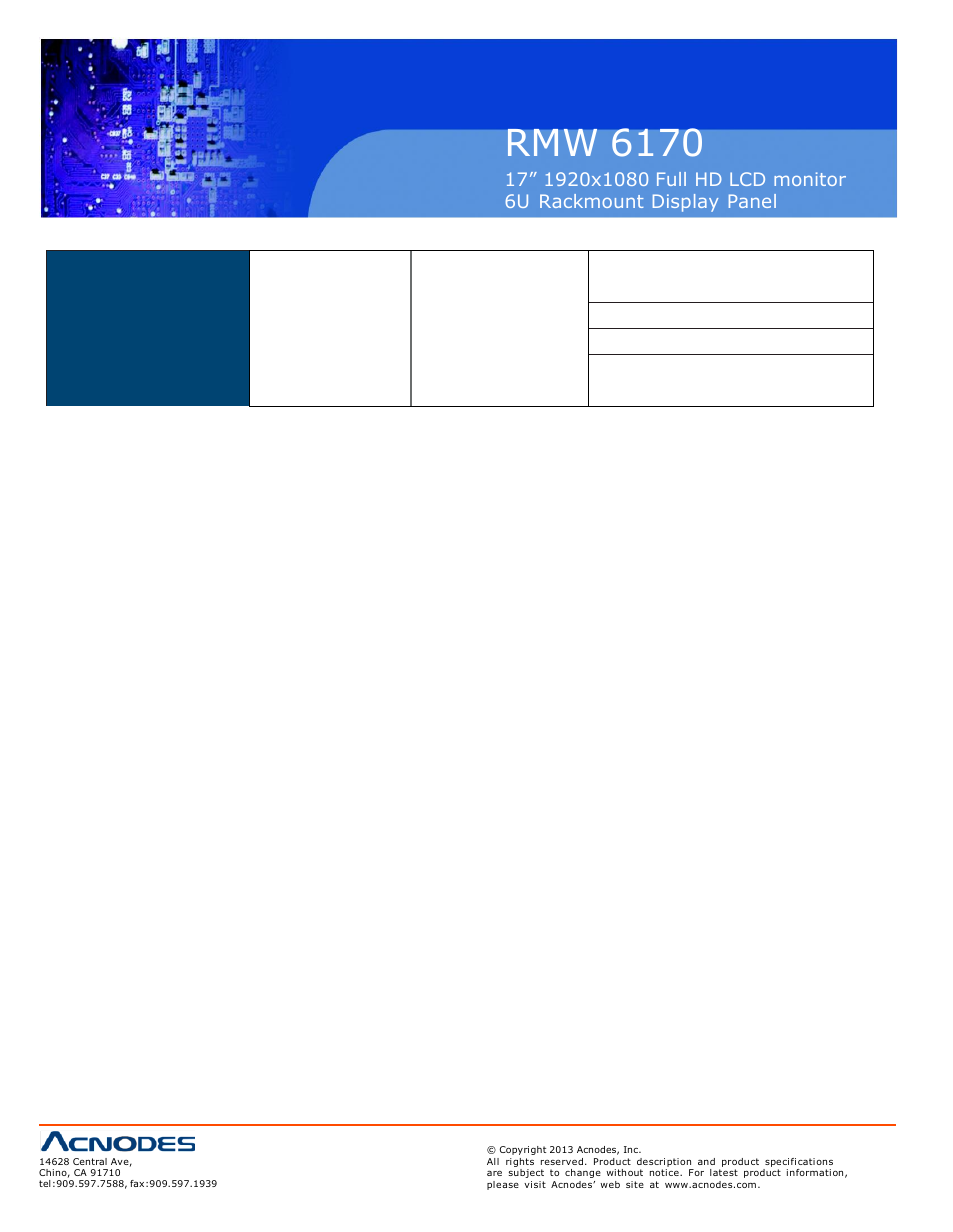 Rmw 6170 | Acnodes RMW 6170 User Manual | Page 10 / 20