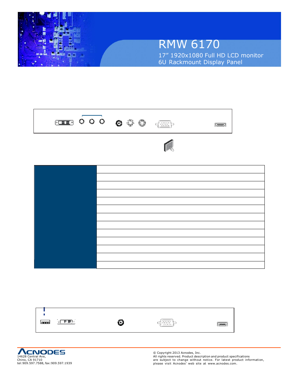 Rmw 6170, 3 > av3.0 upgrade options, Av - audio | 4 > options : touchscreen & driver, Usb touchscreen | Acnodes RMW 6170 User Manual | Page 17 / 20