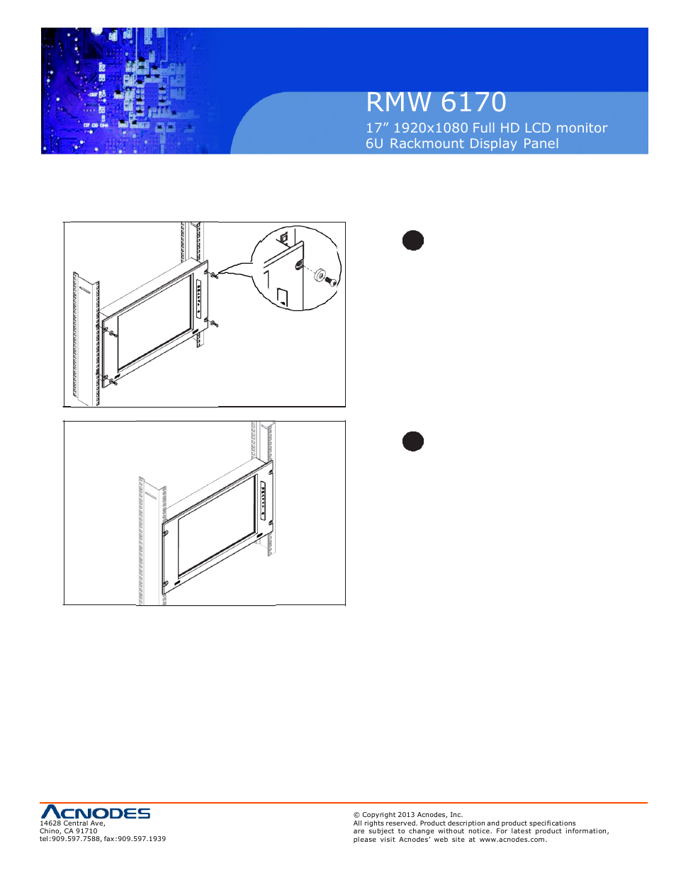 Rmw 6170, 3 > installation | Acnodes RMW 6170 User Manual | Page 7 / 20