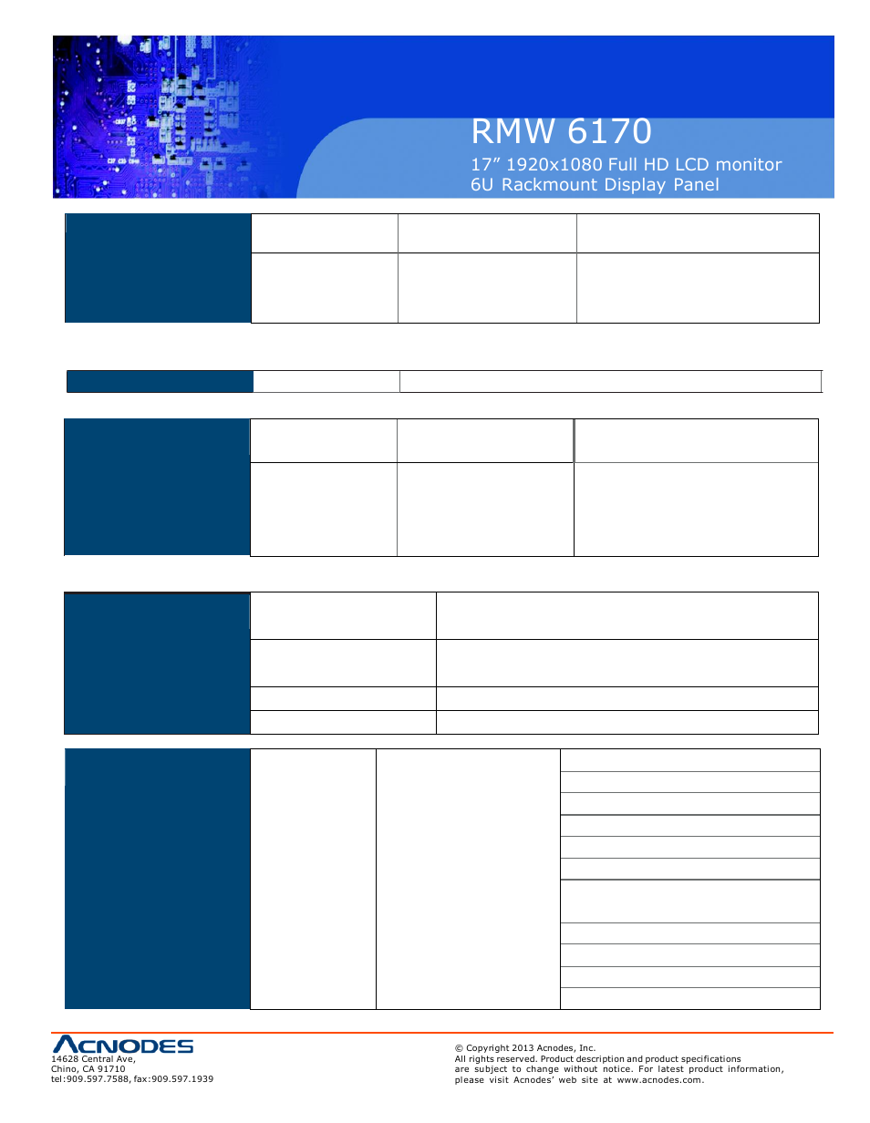 Rmw 6170 | Acnodes RMW 6170 User Manual | Page 9 / 20