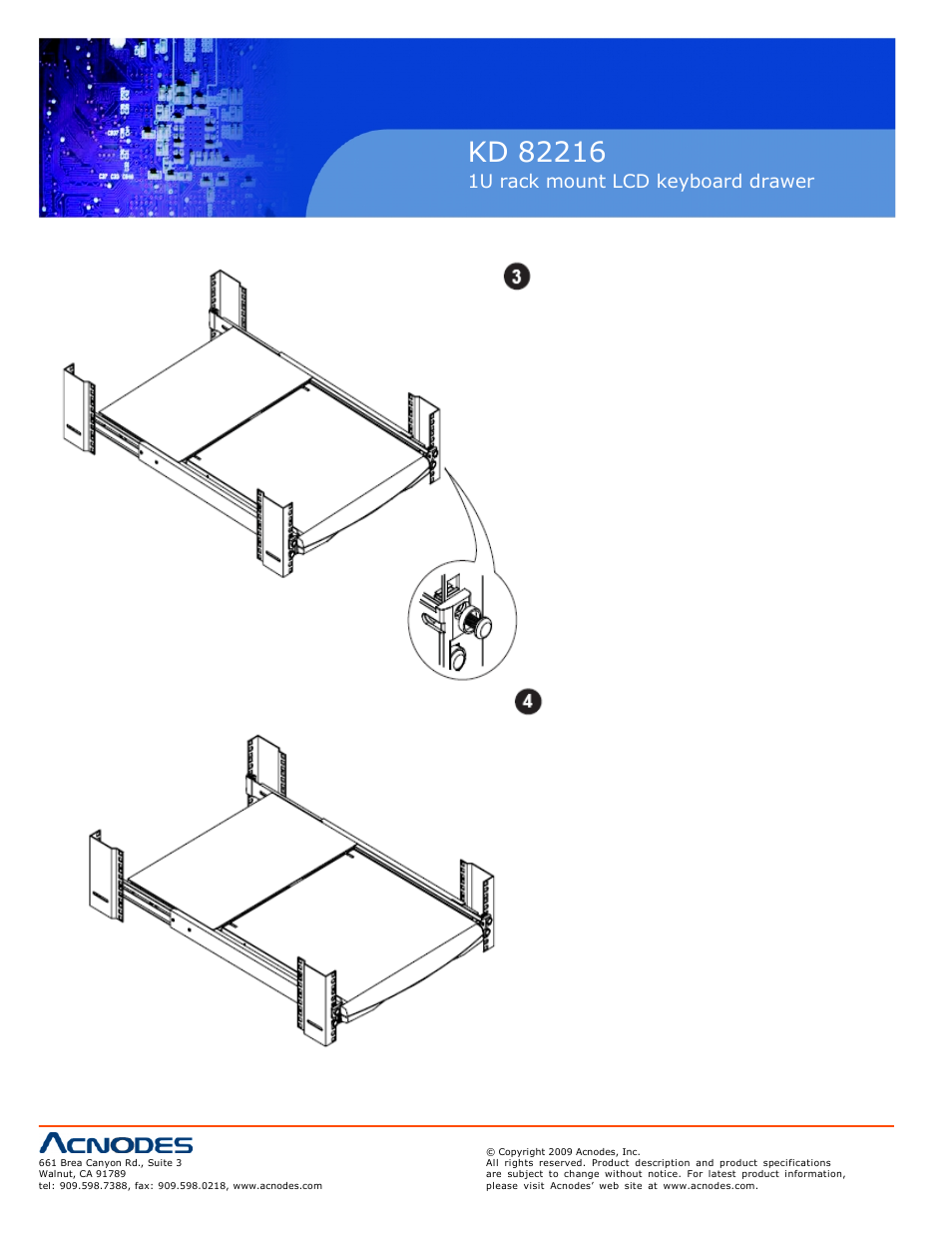 1u rack mount lcd keyboard drawer, 6 how to install “one man” installation slides 6 | Acnodes KD 82216 User Manual | Page 8 / 22