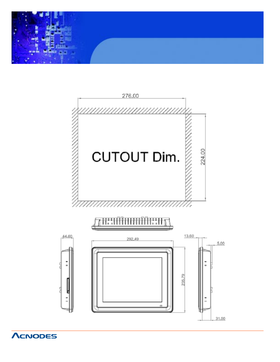 Fpc 5104, 3 dimensions | Acnodes FPC 5104 User Manual | Page 12 / 71