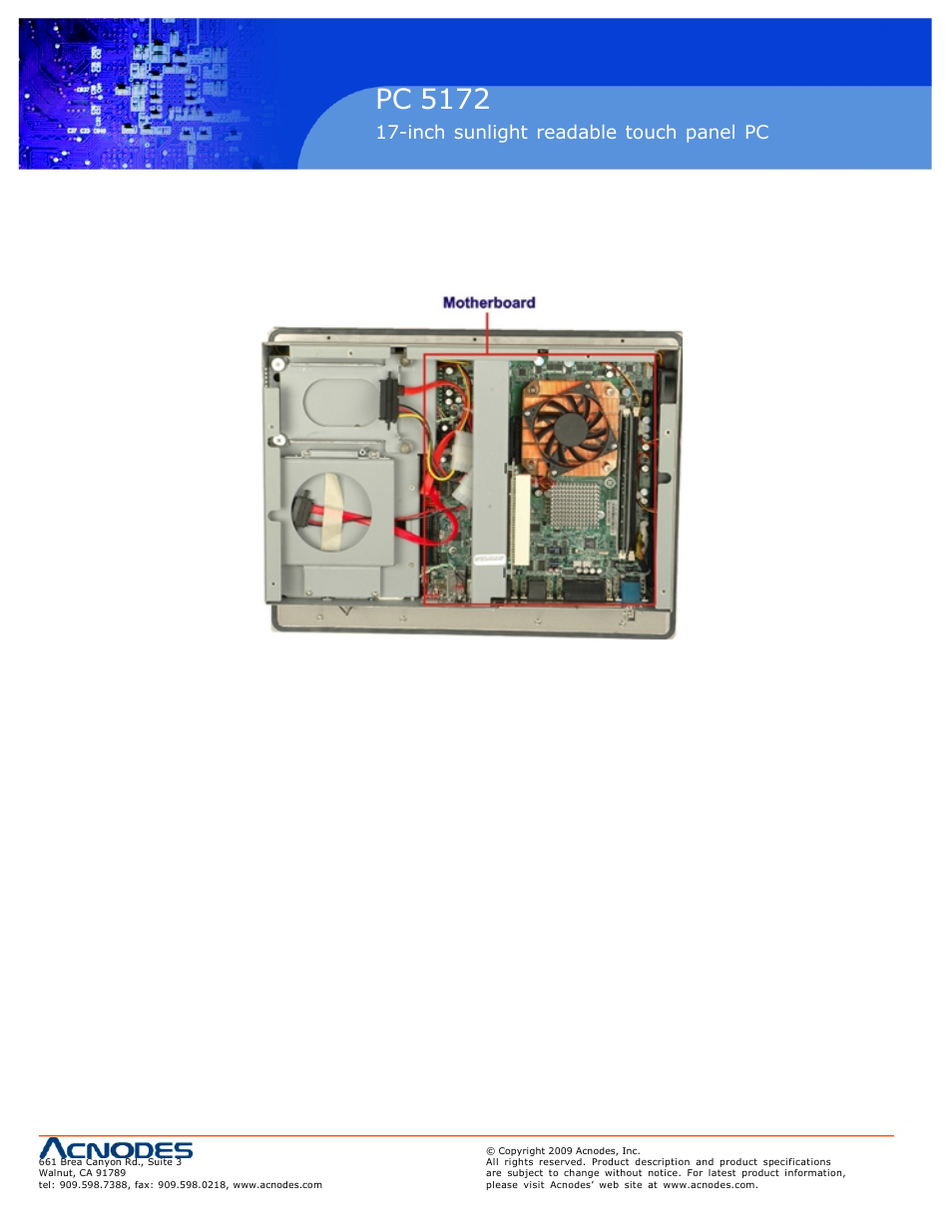Pc 5150, Pc 5172, Inch touch panel pc | Inch sunlight readable touch panel pc | Acnodes PC 5172 User Manual | Page 20 / 104
