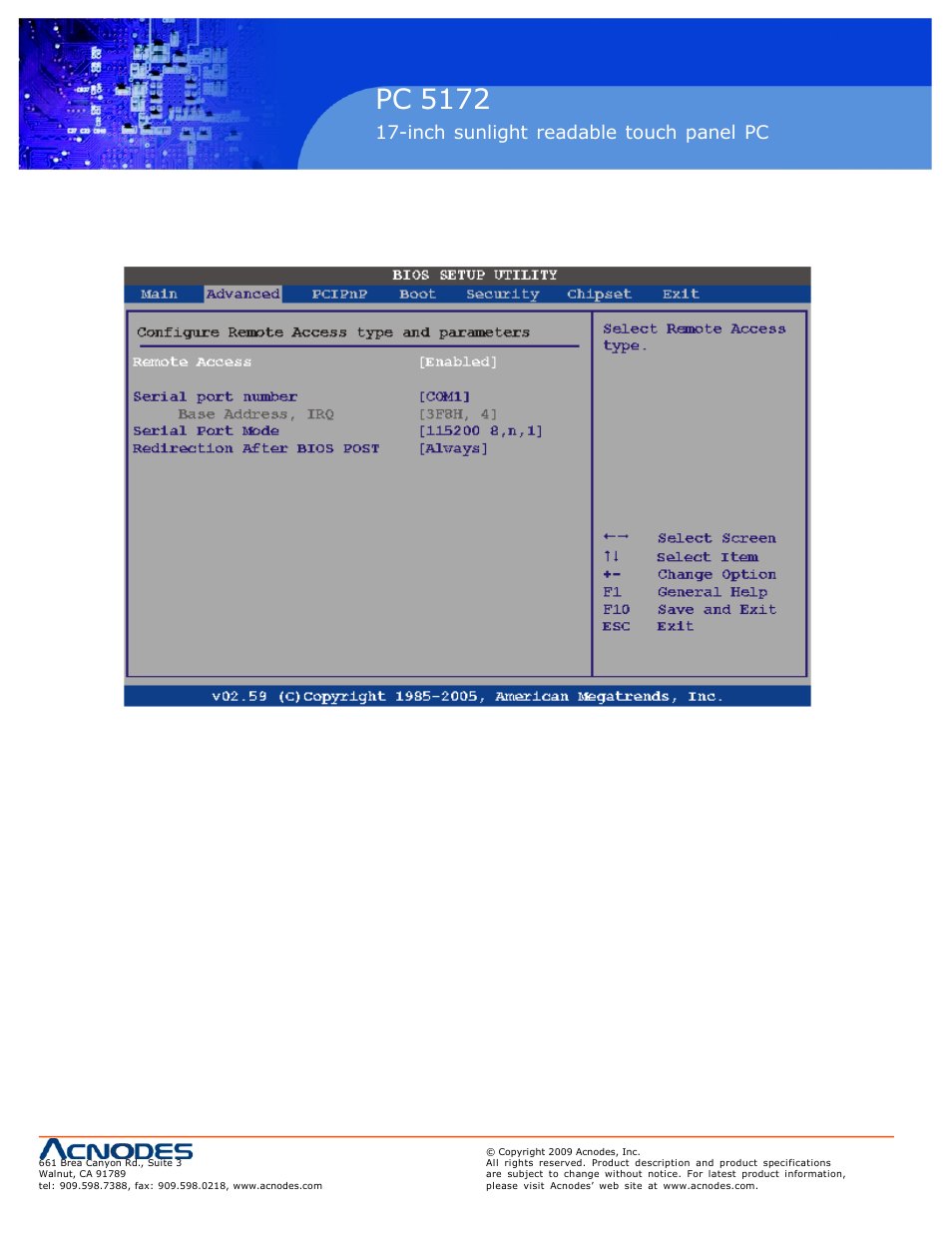 Pc 5150, Pc 5172, Inch touch panel pc | Inch sunlight readable touch panel pc | Acnodes PC 5172 User Manual | Page 68 / 104