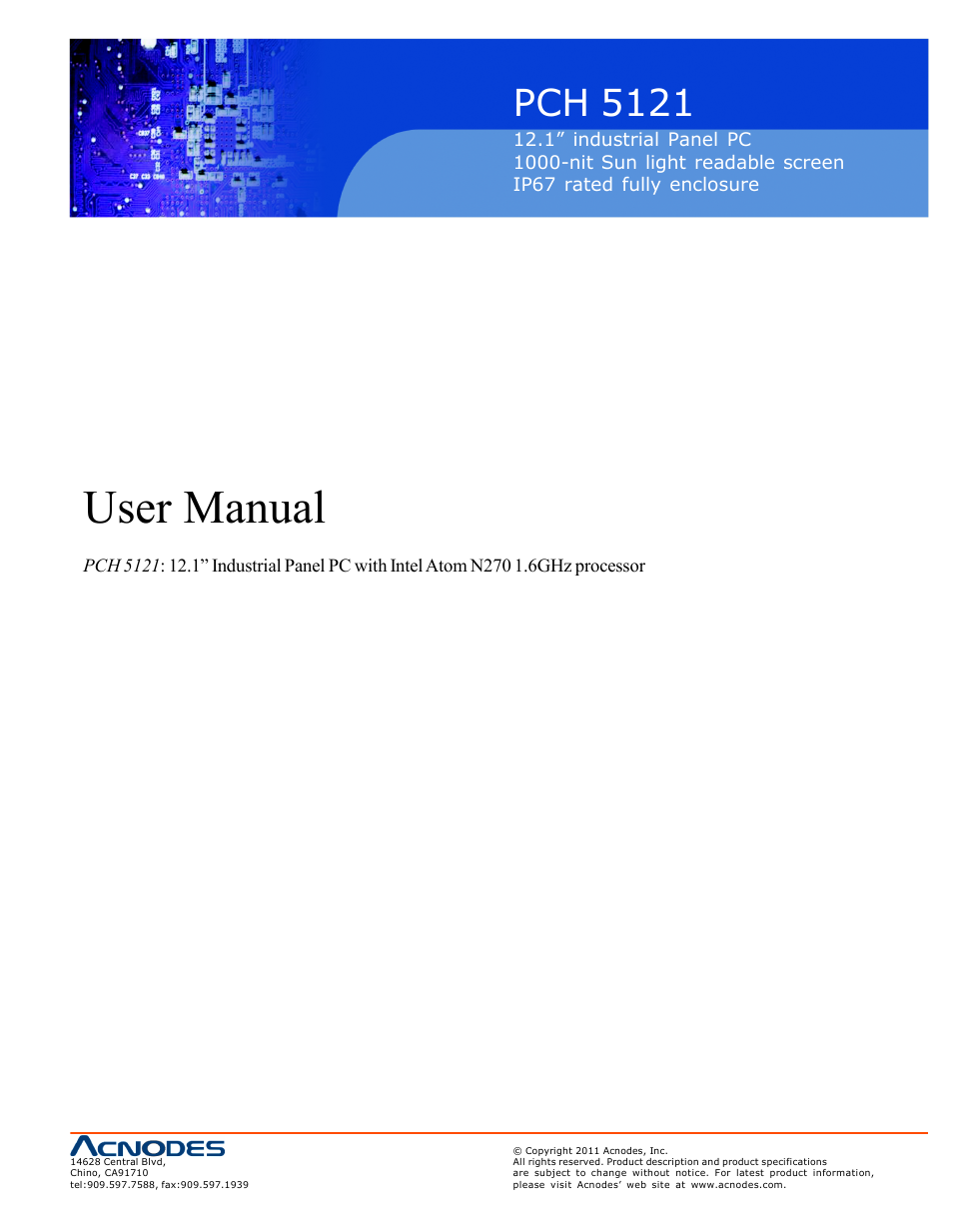 Acnodes PCH 5121 User Manual | 82 pages